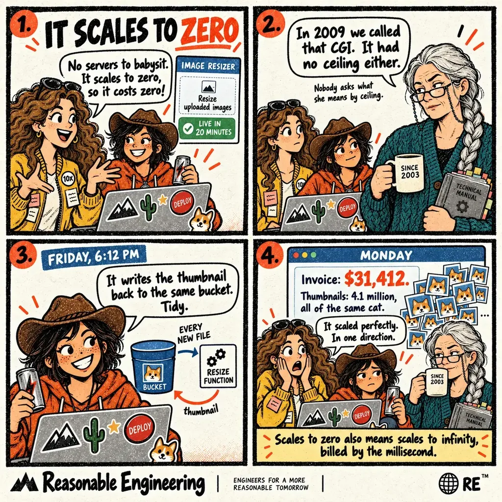 It scales to zero comic