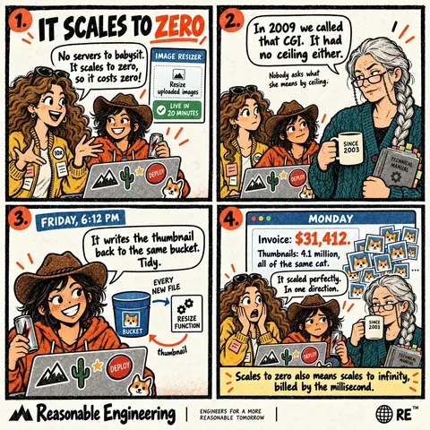 It scales to zero comic