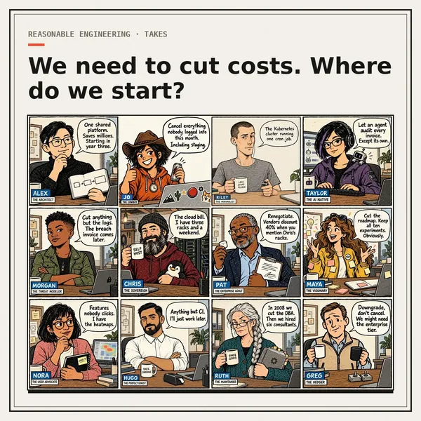 We need to cut costs. Where do we start?: 12 answers