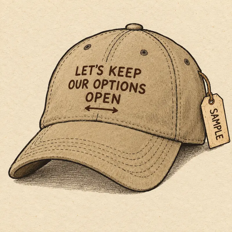 LET'S KEEP OUR OPTIONS OPEN cap